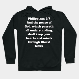 Philippians 4:7 King James Version Bible Verse Typography Hoodie